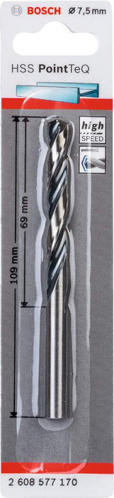 Bosch HSS spiralna burgija PointTeQ 7,5 mm pakovanje od 1 komada - 2608577170 Burgija HSS BOSCH Madras doo Beograd