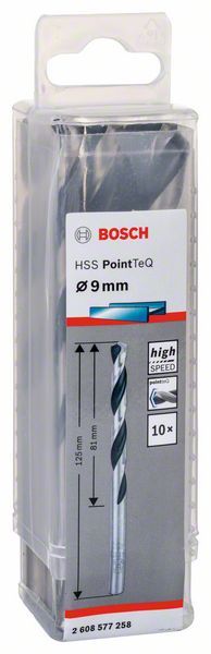 Bosch HSS spiralna burgija PointTeQ 9,0 mm paket od 10 komada Burgija HSS BOSCH Madras doo Beograd