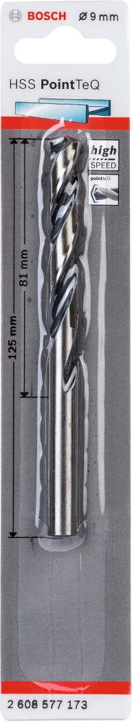 Bosch HSS spiralna burgija PointTeQ 9,0 mm pakovanje od 1 komada - 2608577173 Burgija HSS BOSCH Madras doo Beograd