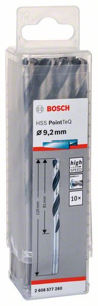 Bosch HSS spiralna burgija PointTeQ 9,2 mm paket od 10 komada Burgija HSS BOSCH Madras doo Beograd