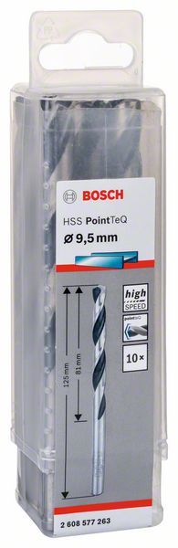 Bosch HSS spiralna burgija PointTeQ 9,5 mm paket od 10 komada Burgija HSS BOSCH Madras doo Beograd