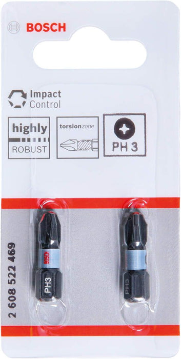 Bosch Impact Control 2-delni set bitova PH3 dužine 25mm (2608522469) Set bitova BOSCH Madras doo Beograd