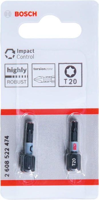 Bosch Impact Control 2-delni set bitova T20 dužine 25mm (2608522474) Set bitova BOSCH Madras doo Beograd
