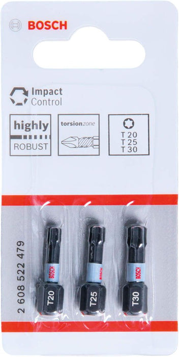 Bosch Impact Control 3-delni set bitova T20 / T25 / T30 dužine 25mm (2608522479) Set bitova BOSCH BOSCH-2608522479 Madras doo Beograd