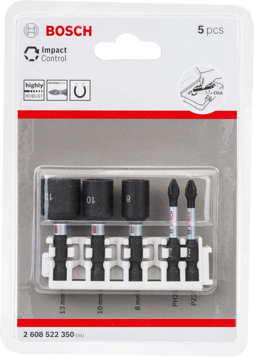 Bosch Impact Control 5-delni set kovanih bitova PH2/PZ2 + nasadani ključevi 8/10/13mm (2608522350) Set bitova BOSCH BOSCH-2608522350 Madras doo Beograd