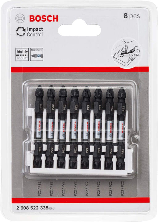 Bosch Impact Control 8-delni set dvostranih kovanih bitova PZ2 dužine 65mm (2608522338) Set bitova BOSCH Madras doo Beograd