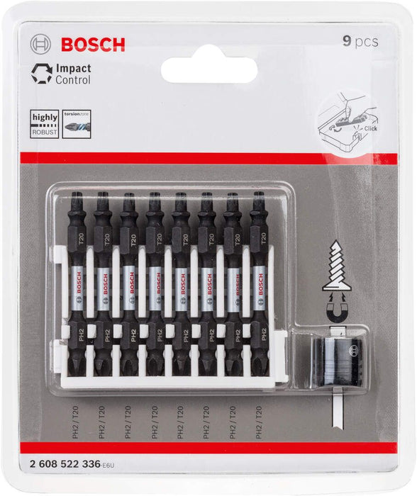 Bosch Impact Control 9-delni set dvostranih kovanih bitova dužine 65mm PH2-T20 (2608522336) Set bitova BOSCH BOSCH-2608522336 Madras doo Beograd