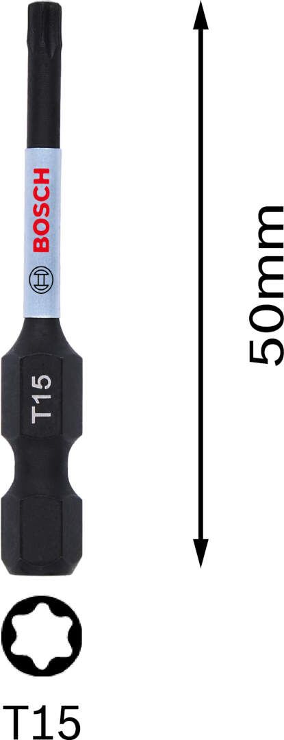 Bosch Impact Control bit T15 dužine 50mm (2608522486) Bit T10 T15 T20 T25 T30 T40 BOSCH BOSCH-2608522486 Madras doo Beograd