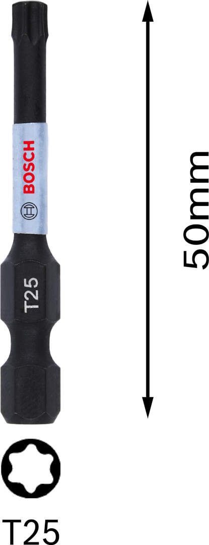 Bosch Impact Control bit T25 dužine 50mm (2608522488) Bit T10 T15 T20 T25 T30 T40 BOSCH BOSCH-2608522488 Madras doo Beograd