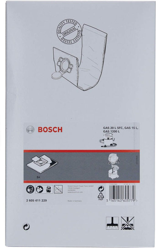 Bosch kesa od flisa za usisivač Bosch GAS 15 PS; GAS 20 L SFC (5 komada) - 2605411229 Fils kesa BOSCH BOSCH-2605411229 Madras doo Beograd