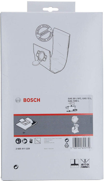 Bosch kesa od flisa za usisivač Bosch GAS 15 PS; GAS 20 L SFC (5 komada) - 2605411229 Fils kesa BOSCH BOSCH-2605411229 Madras doo Beograd