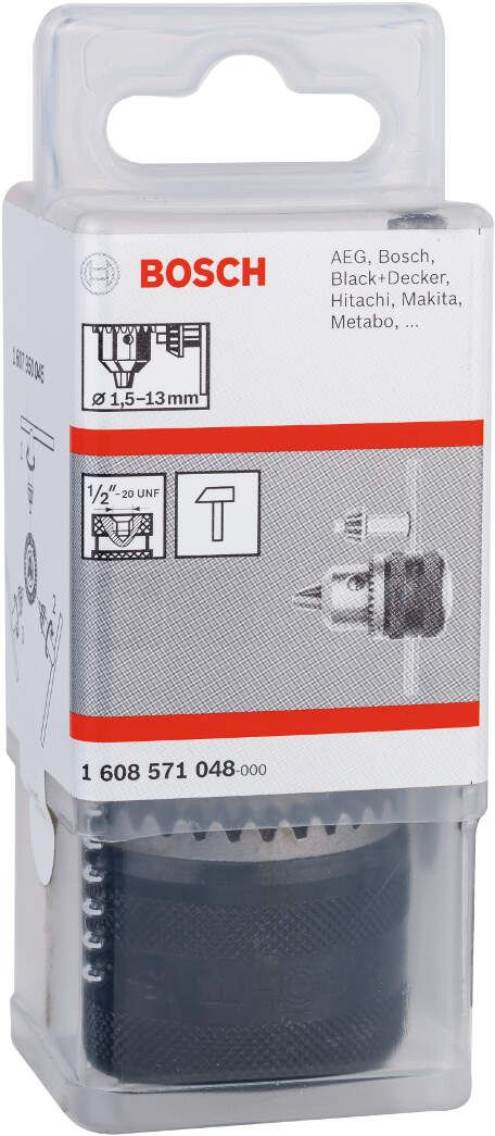 Bosch klasična stezna glava do 13 mm Prečnik 1,5 - 13 mm; prihvat 1/2" - 20 - 1608571048 Stezna glava BOSCH BOSCH-1608571048 Madras doo Beograd