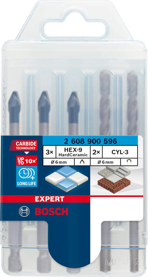 Bosch Kombinovani komplet EXPERT HEX-9 HardCeramic burgija od 6 mm, 5-delni - 2608900596 Komplet burgija za keramiku BOSCH Madras doo Beograd