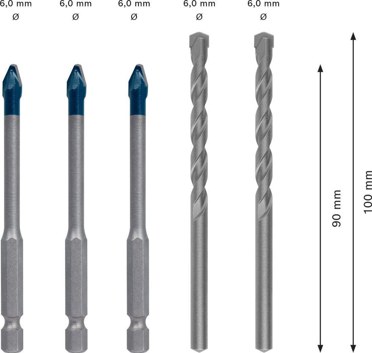 Bosch Kombinovani komplet EXPERT HEX-9 HardCeramic burgija od 6 mm, 5-delni - 2608900596 Komplet burgija za keramiku BOSCH Madras doo Beograd