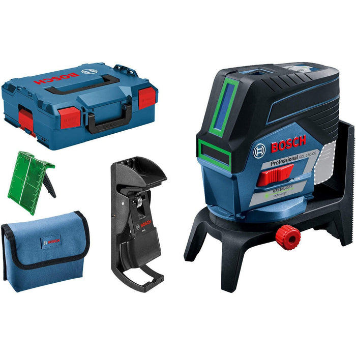 Bosch kombinovani laser GCL 2-50 CG Solo; bez baterija i punjača; zeleni zrak; sa nosačem sa štipaljkom; L-Boxx (0601066H03) Linijski laser 180° kombinovani BOSCH BOSCH-0601066H03 Madras doo Beograd