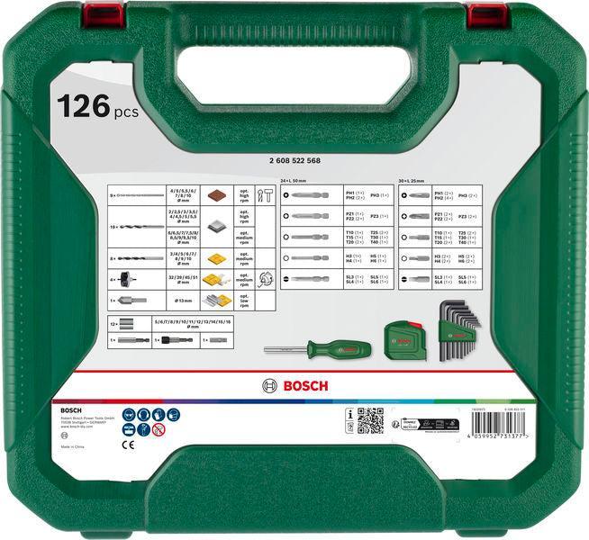 BOSCH Kombinovani set L, 126 kom. - Komplet pribora 126pc DIY Mix Set L (2608522568) Madras doo Beograd Madras doo Beograd
