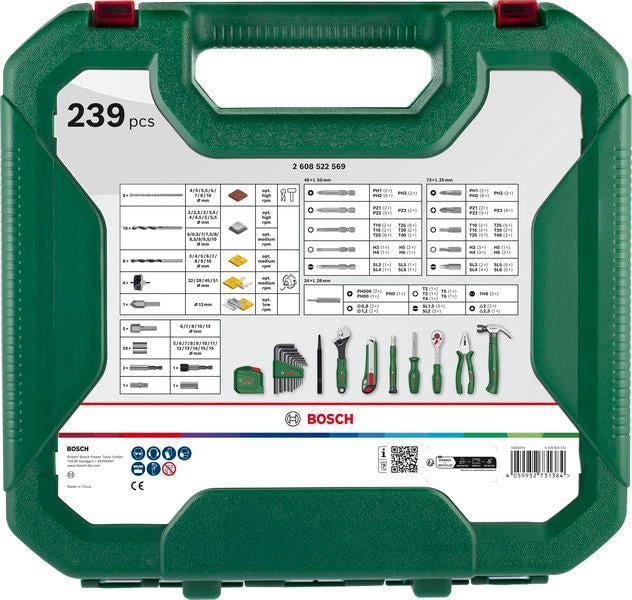 BOSCH Kombinovani set XL, 239 kom. - Komplet pribora 239pc DIY Mix Set XL (2608522569) Madras doo Beograd Madras doo Beograd