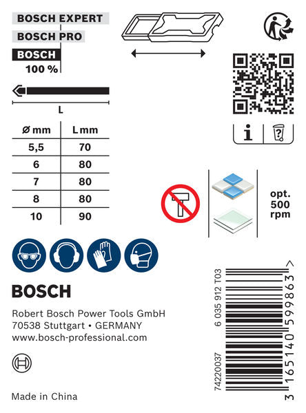 BOSCH Komplet CYL-9 Ceramic burgija za pločice, 5,5; 6; 7; 8; 10 mm, 5 kom. - (2608587170) Power Tools BOSCH Madras doo Beograd