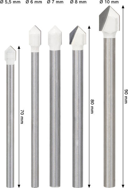 BOSCH Komplet CYL-9 Ceramic burgija za pločice, 5,5; 6; 7; 8; 10 mm, 5 kom. - (2608587170) Power Tools BOSCH Madras doo Beograd