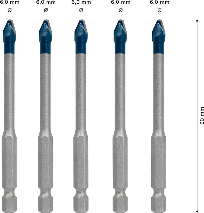 Bosch Komplet EXPERT HEX-9 HardCeramic burgija za crep od 6 mm, 5-delni - 2608900599 Komplet burgija za keramiku BOSCH Madras doo Beograd