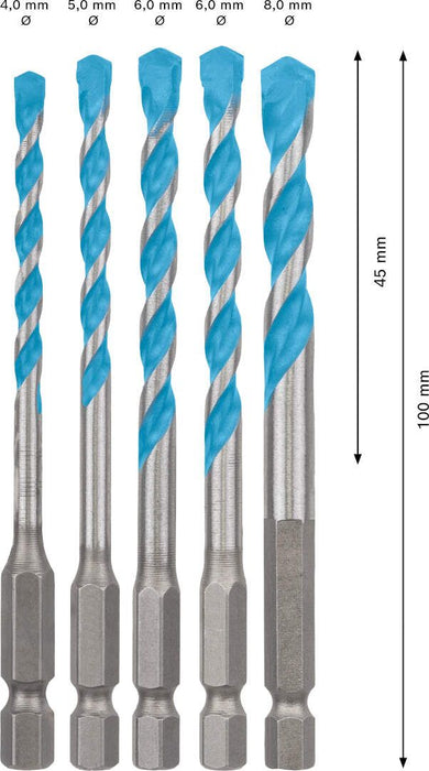 Bosch Komplet EXPERT HEX-9 MultiConstruction burgija od 4/5/6/6/8 mm, 5-delni - 2608900585 Komplet burgija BOSCH Madras doo Beograd