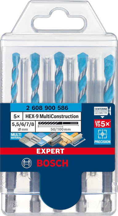 Bosch Komplet EXPERT HEX-9 MultiConstruction burgija od 5,5/6/6/7/8 mm, 5-delni - 2608900586 Komplet burgija BOSCH Madras doo Beograd
