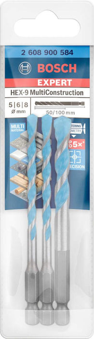 Bosch Komplet EXPERT HEX-9 MultiConstruction burgija od 5/6/8 mm, 3-delni - 2608900584 Komplet burgija BOSCH Madras doo Beograd