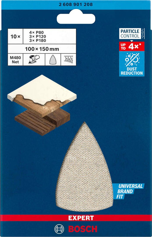 Bosch komplet EXPERT M480 brusnih mreža 100 x 150 mm, granulacija 80/120/180; 10-delni - 2608901208 Brusna mreža BOSCH Madras doo Beograd
