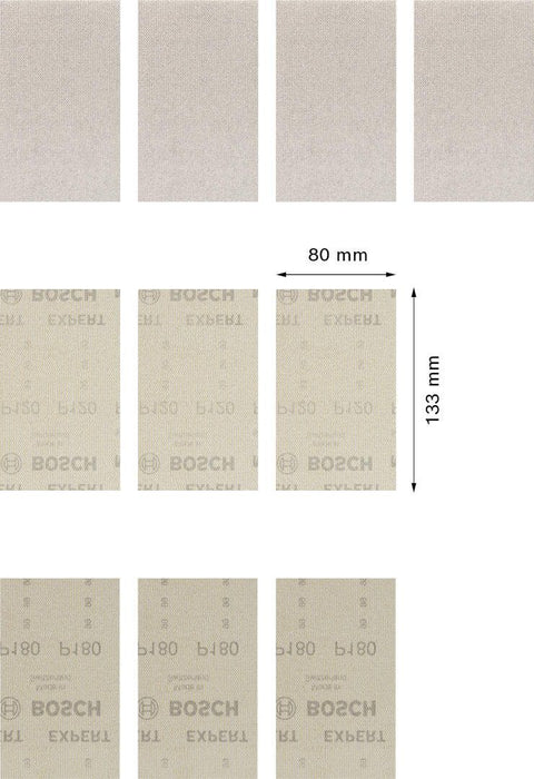 Bosch komplet EXPERT M480 brusnih mreža 80 x 133mm, granulacija 80/120/180; 10-delni - 2608901205 Brusna mreža BOSCH Madras doo Beograd