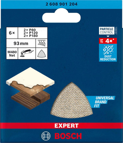 Bosch komplet EXPERT M480 brusnih mreža 93 x 93 mm, granulacija 80/120/180; 6-delni - 2608901204 Brusna mreža BOSCH Madras doo Beograd