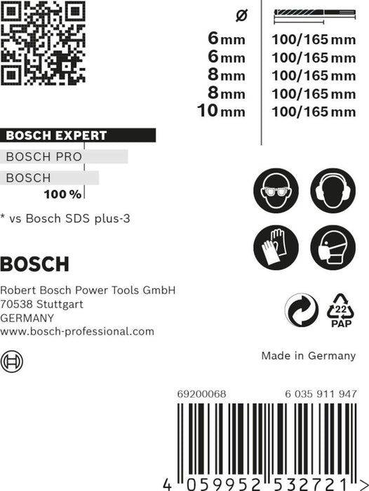 Bosch Komplet EXPERT SDS plus-7X burgija za udarne bušilice od 6/6/8/8/10 mm, 5-delni - 2608900198 Komplet burgija BOSCH Madras doo Beograd