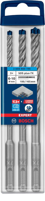 Bosch Komplet EXPERT SDS plus-7X burgija za udarne bušilice od 6/8/10 mm, 3-delni - 2608900196 Komplet burgija BOSCH Madras doo Beograd