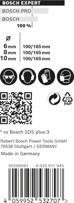 Bosch Komplet EXPERT SDS plus-7X burgija za udarne bušilice od 6/8/10 mm, 3-delni - 2608900196 Komplet burgija BOSCH Madras doo Beograd