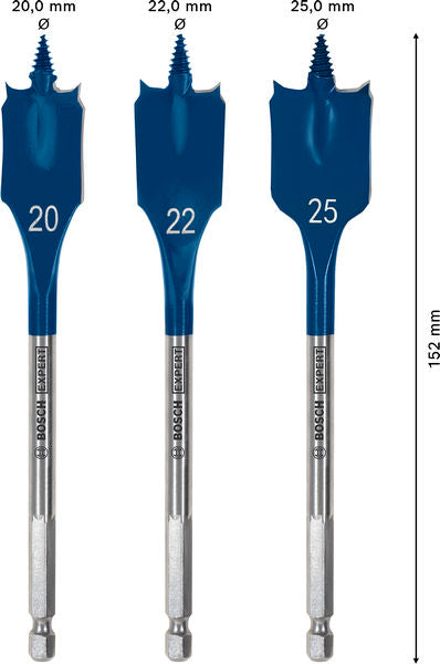 BOSCH Komplet EXPERT Self Cut Speed pljosnatih burgija od 20/22/25 mm, 3 dela - Burgija glodalica 3Pc Spade Set (2608902107) Madras doo Beograd Madras doo Beograd