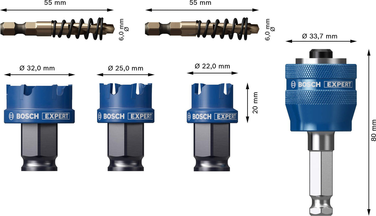 Bosch Komplet EXPERT Sheet Metal testera za otvore od 22/25/32 x 5 mm - 2608900502 Set testera za otvore BOSCH Madras doo Beograd
