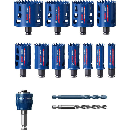 Bosch Komplet EXPERT Tough Material testera za otvore od 20/22/25/32/35/40/44/51/60/68/76 mm, 14-delni set - 2608900448 Set testera za otvore BOSCH Madras doo Beograd