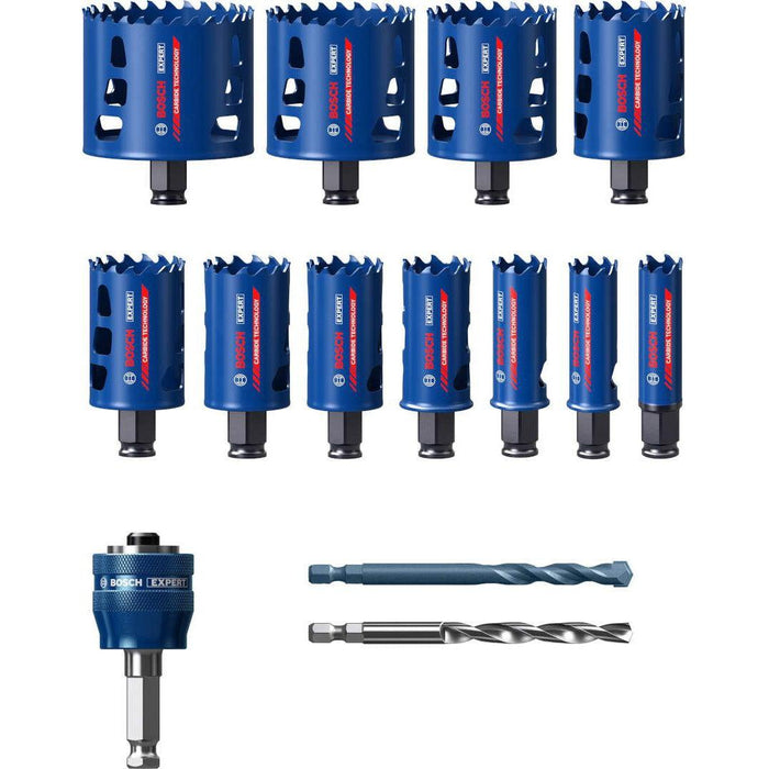 Bosch Komplet EXPERT Tough Material testera za otvore od 20/22/25/32/35/40/44/51/60/68/76 mm, 14-delni set - 2608900448 Set testera za otvore BOSCH Madras doo Beograd
