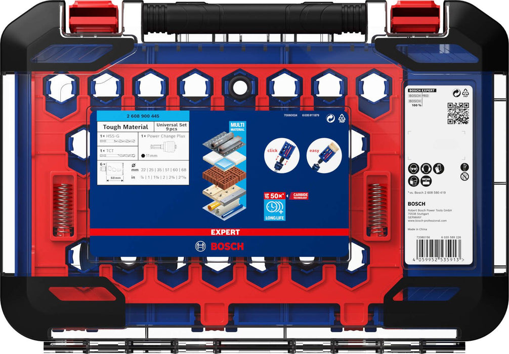Bosch Komplet EXPERT Tough Material testera za otvore od 22/25/35/51/60/68 mm, 9-delni set - 2608900445 Set testera za otvore BOSCH Madras doo Beograd