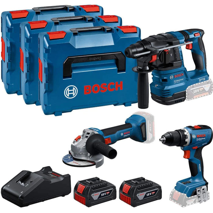 BOSCH Komplet od 3 alata od 18 V: GSR + GBH + GWS + 2x GBA 5.0 Ah + GAL 18V-40 - Combi komplet 18V GSR+GBH+GWS+2X5.0Ah+GA (0615A5009G) Aku višenamenski alat BOSCH Madras doo Beograd