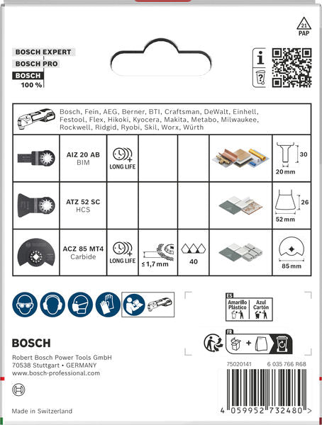 BOSCH Komplet oštrica za pločice, 3 kom. - Komplet pribora RBB- 3ER SET OMT TS TU3 (2607017773) Power Tools BOSCH Madras doo Beograd