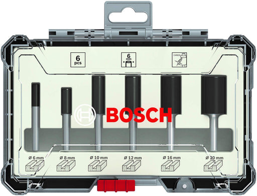 Bosch komplet ravnih glodala, 6 komada, prihvat od 6 mm - 2607017465 Set glodala BOSCH BOSCH-2607017465 Madras doo Beograd