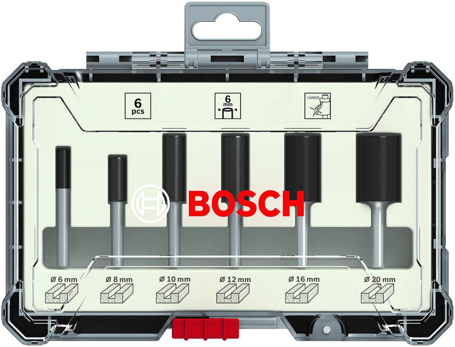 Bosch komplet ravnih glodala, 6 komada, prihvat od 6 mm - 2607017465 Set glodala BOSCH BOSCH-2607017465 Madras doo Beograd