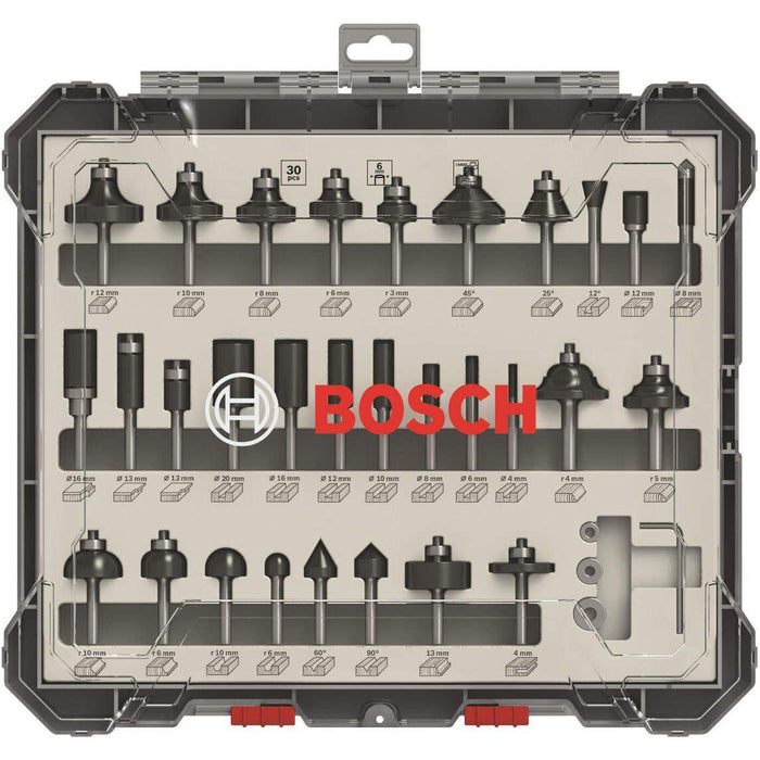 Bosch komplet raznih glodala, 30 komada, prihvat od 6 mm - 2607017474 Set glodala BOSCH BOSCH-2607017474 Madras doo Beograd