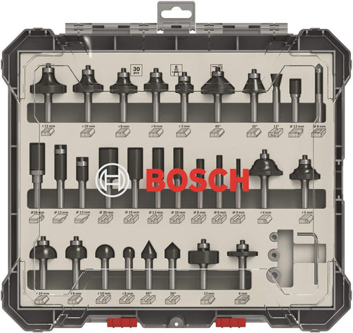 Bosch komplet raznih glodala, 30 komada, prihvat od 8 mm - 2607017475 Set glodala BOSCH BOSCH-2607017475 Madras doo Beograd