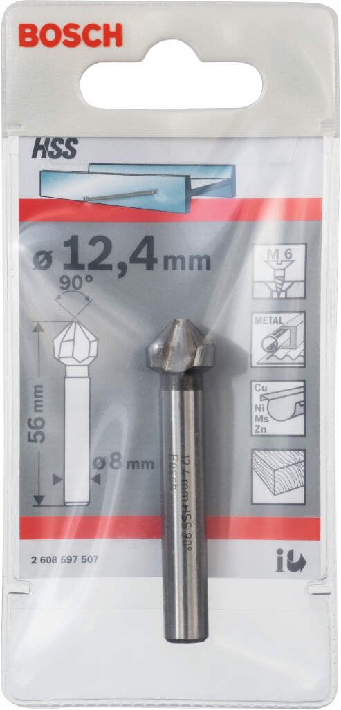 Bosch konični upuštač 12,4, M 6, 56 mm, 8 mm - 2608597507 Konični upuštač BOSCH BOSCH-2608597507 Madras doo Beograd