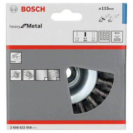 Bosch konusna četka 115 mm, 0,5 mm, M14 - 2608622058 Brusna četka BOSCH BOSCH-2608622058 Madras doo Beograd