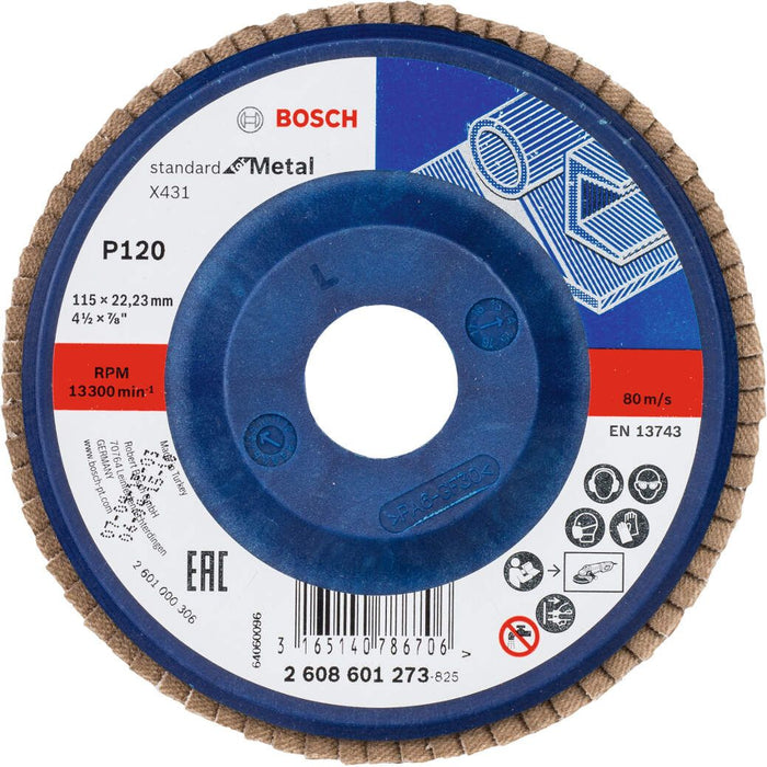 Bosch lamelni brusni disk X431, Standard for Metal 115 mm, 22,23 mm, 120 - 2608601273 Lamelni brusni disk BOSCH Madras doo Beograd
