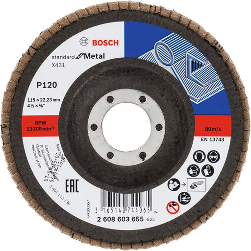 Bosch lamelni brusni disk X431, Standard for Metal 115 mm, 22,23 mm, 120 - 2608603655 Lamelni brusni disk BOSCH Madras doo Beograd
