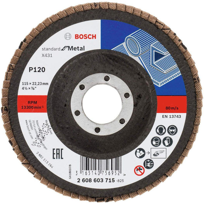 Bosch lamelni brusni disk X431, Standard for Metal 115 mm, 22,23 mm, 120 - 2608603715 Lamelni brusni disk BOSCH Madras doo Beograd