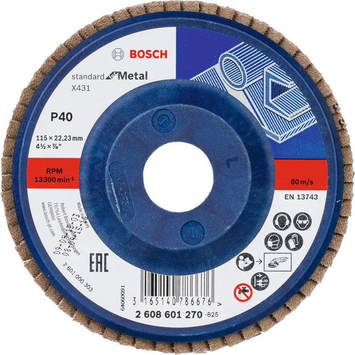 Bosch lamelni brusni disk X431, Standard for Metal 115 mm, 22,23 mm, 40 - 2608601270 Lamelni brusni disk BOSCH Madras doo Beograd